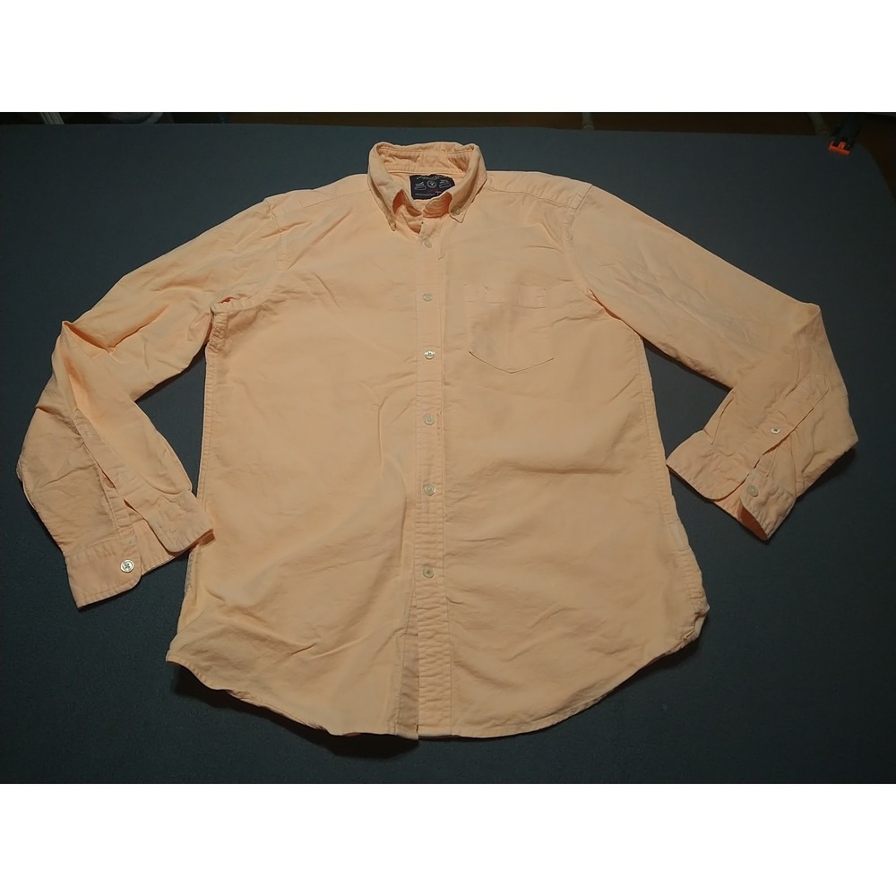 American Eagle Button Down Shirt Men M Orange Classic‎ Preppy Oxford Long Sleeve